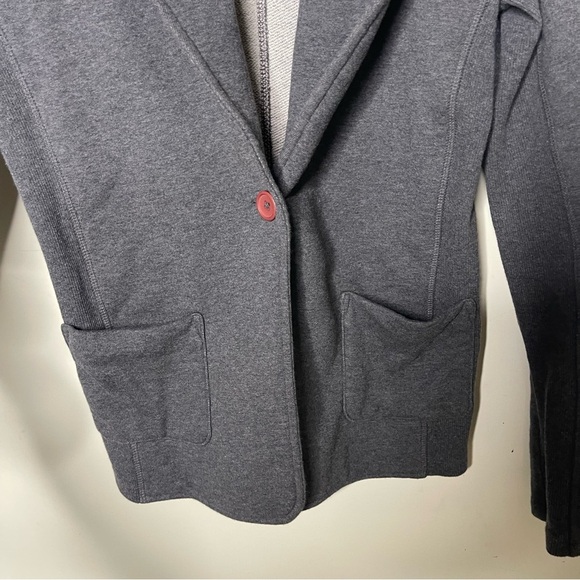 James Perse Terrylined Jersey Casual Grey One Button Cotton Blazer Sz M - Picture 4 of 7